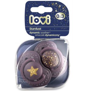 LOVI Dinamikus nyugtató cumi Stardust 0-3hó 2db LILA